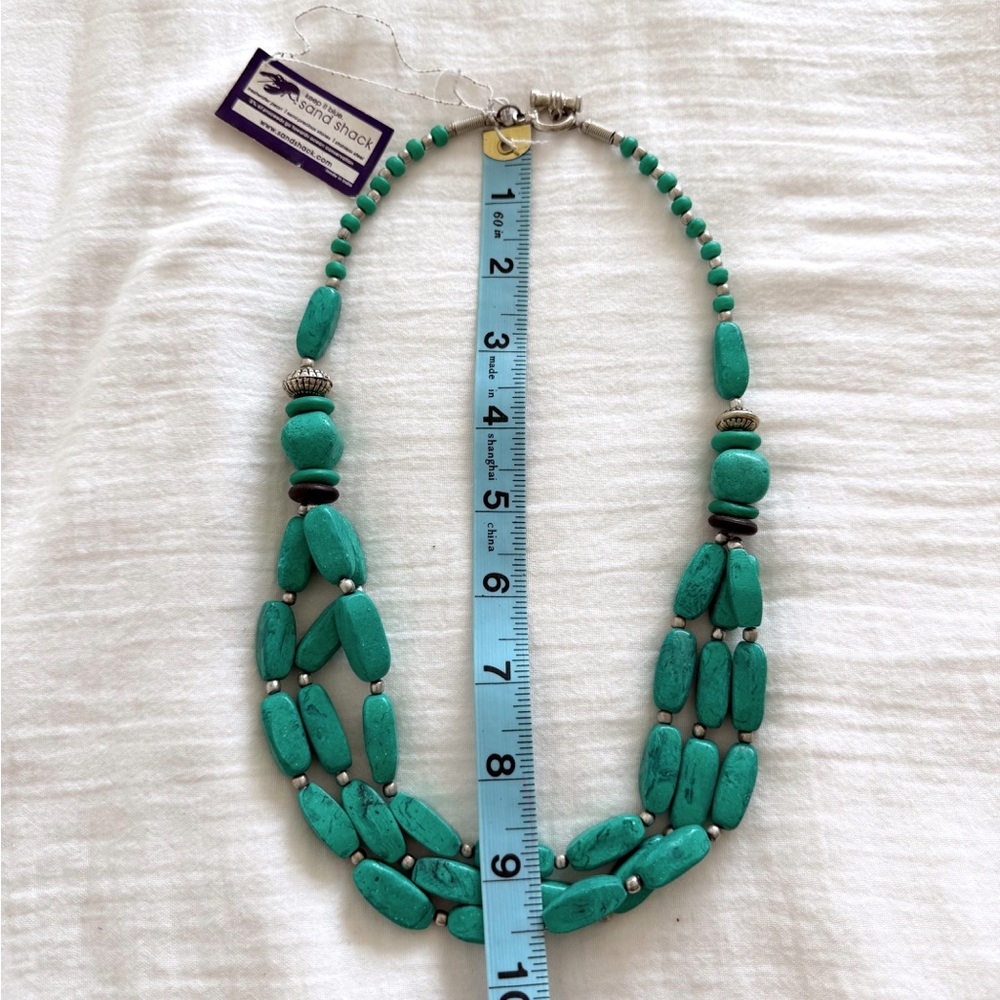 Turquoise Multi-Strand Beaded Statement Necklace … - image 3